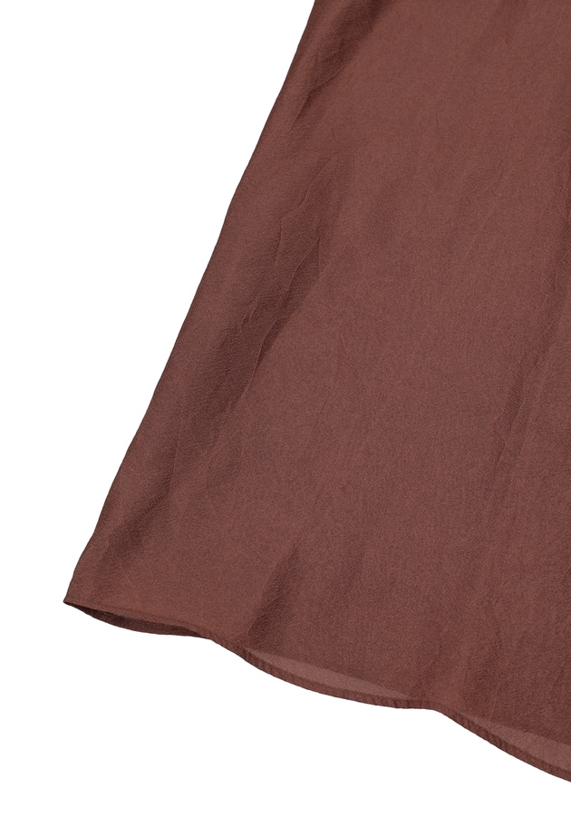 【WEB限定】ワッシャーサテンフリルスリーブブラウス 詳細画像 Brown 15