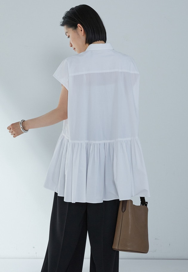 【予約】タイプライターティアードブラウス 詳細画像 Offwhite 3