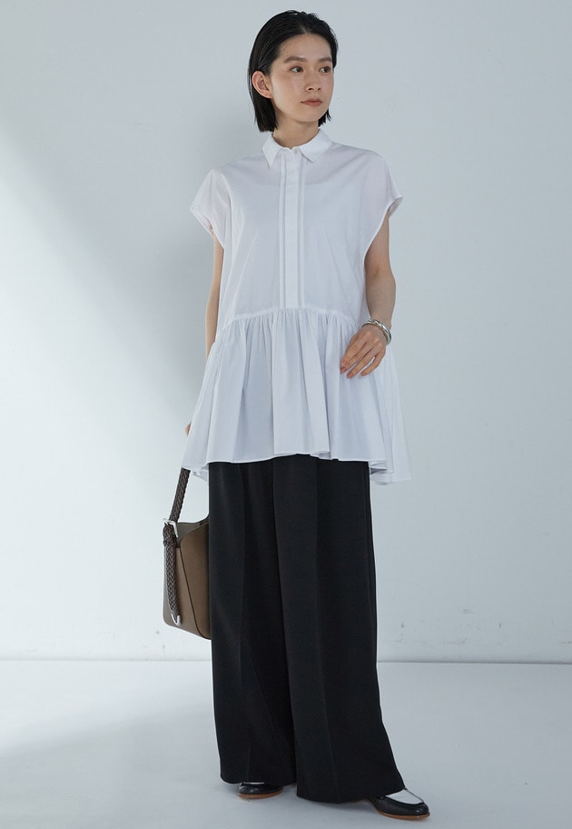 【予約】タイプライターティアードブラウス 詳細画像 Offwhite 4