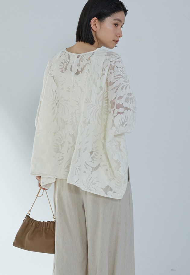 フラワーレースブラウス 詳細画像 Offwhite 2