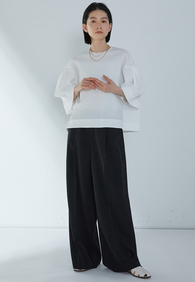 ワンタックストレートワイドパンツ 詳細画像 Black 9