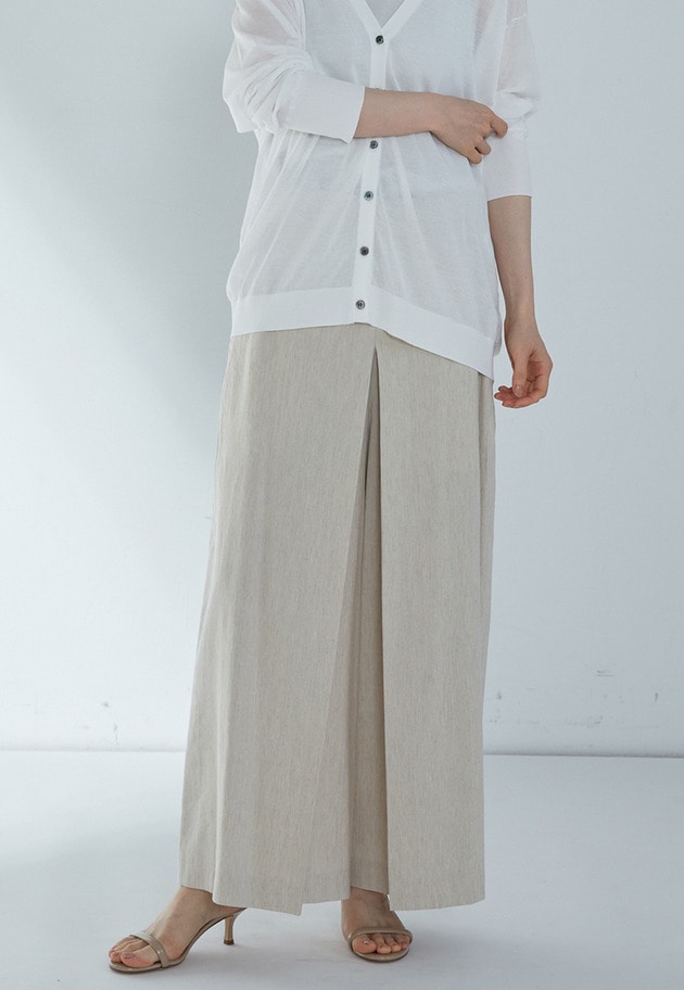 リネンコットンストレッチパンツ 詳細画像 Natural 5