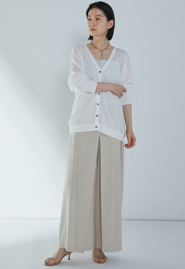 リネンコットンストレッチパンツ 詳細画像 Natural 6
