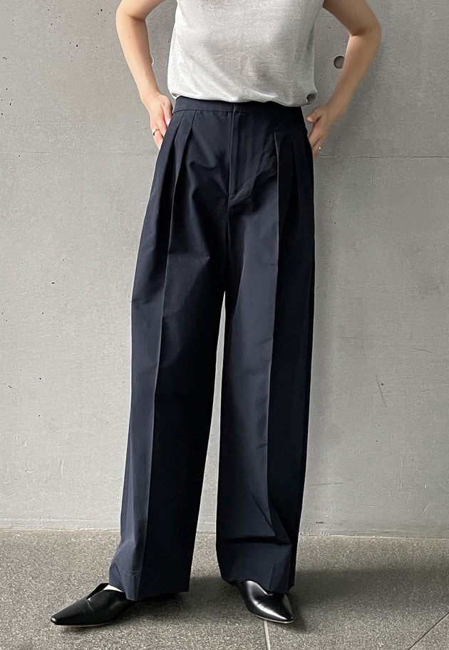 コットンナイロンタフタ2タックパンツ 詳細画像 Navy 2