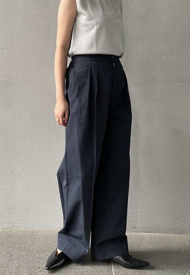コットンナイロンタフタ2タックパンツ 詳細画像 Navy 3