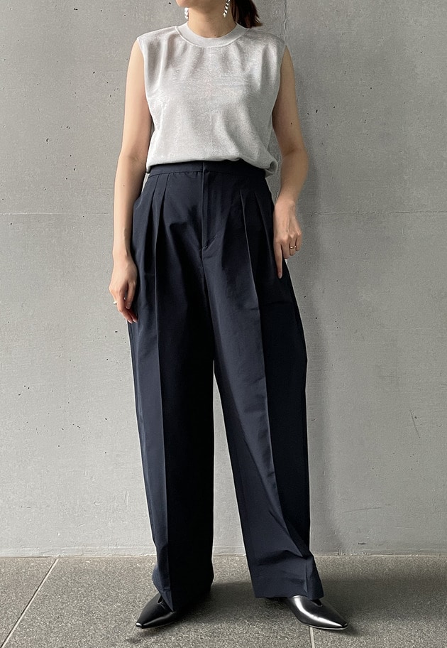 コットンナイロンタフタ2タックパンツ 詳細画像 Navy 4