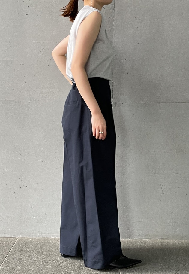コットンナイロンタフタ2タックパンツ 詳細画像 Navy 5