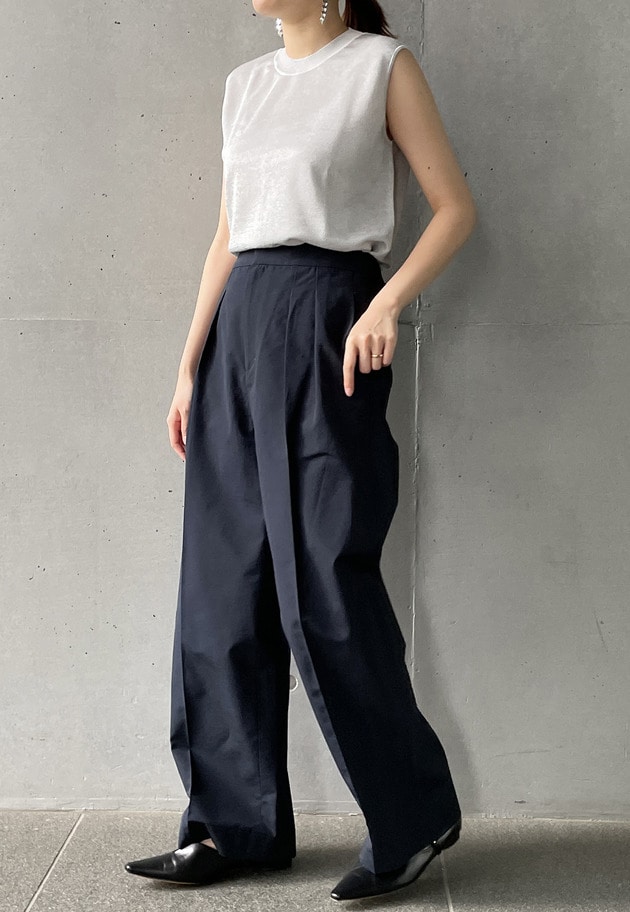 コットンナイロンタフタ2タックパンツ 詳細画像 Navy 7