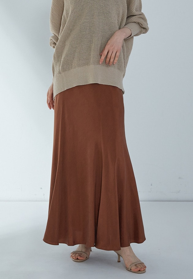 【リニューアル】キュプラフィブリルマーメイドスカート 詳細画像 Brown 1