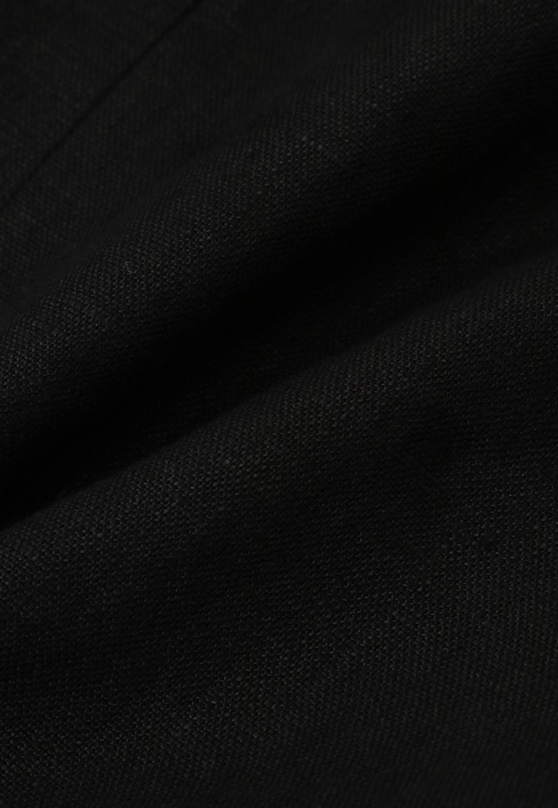 高密度リネンノーカラージレ 詳細画像 Black 12