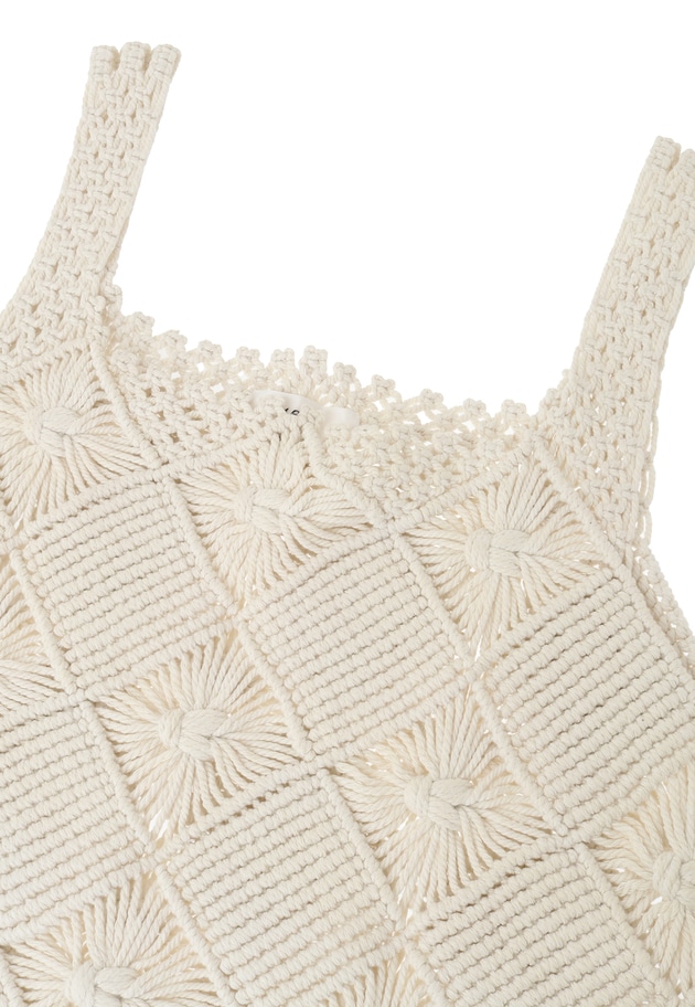 マクラメフリンジタンクトップニット 詳細画像 Offwhite 13