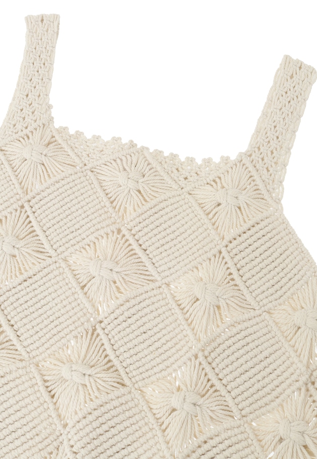 マクラメフリンジタンクトップニット 詳細画像 Offwhite 14