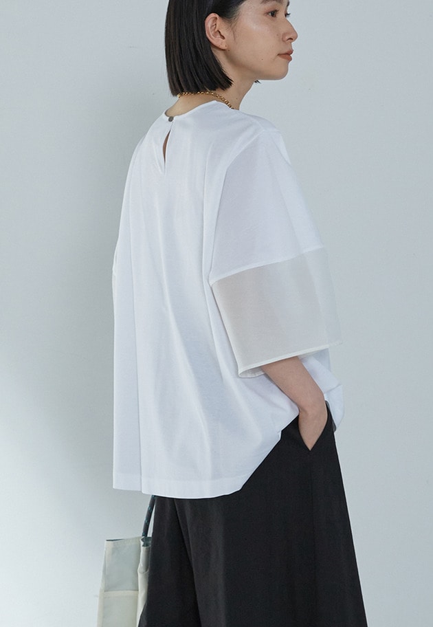 シアーコンビカットソー 詳細画像 Offwhite 2
