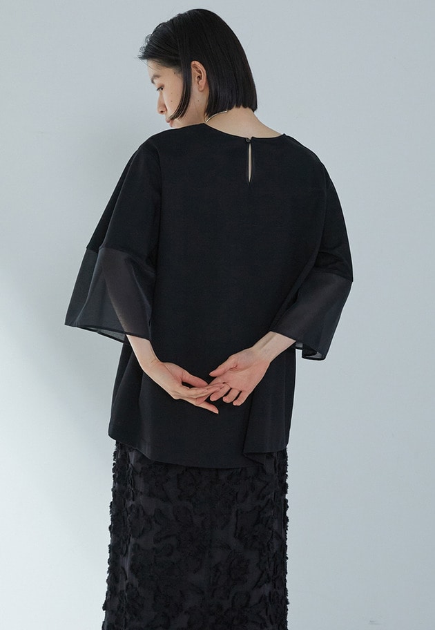 シアーコンビカットソー 詳細画像 Black 3