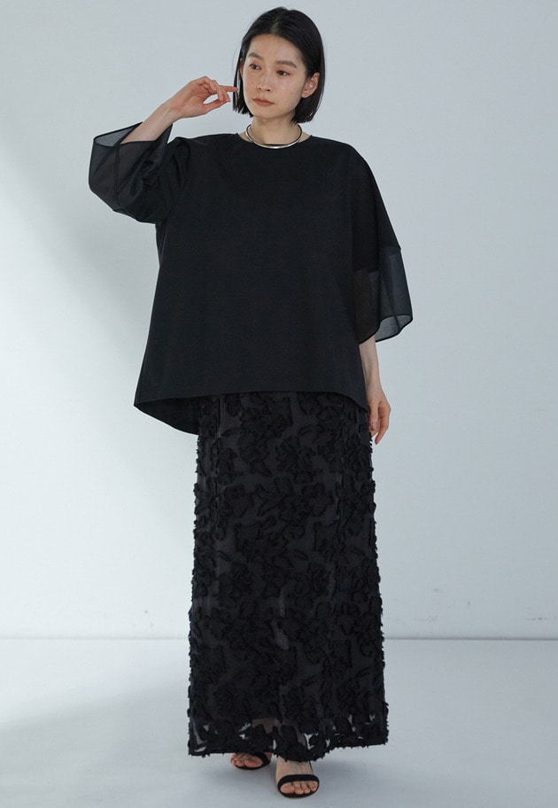 シアーコンビカットソー 詳細画像 Black 4