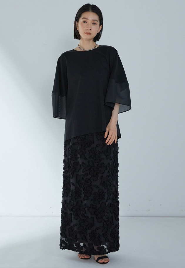 シアーコンビカットソー 詳細画像 Black 5