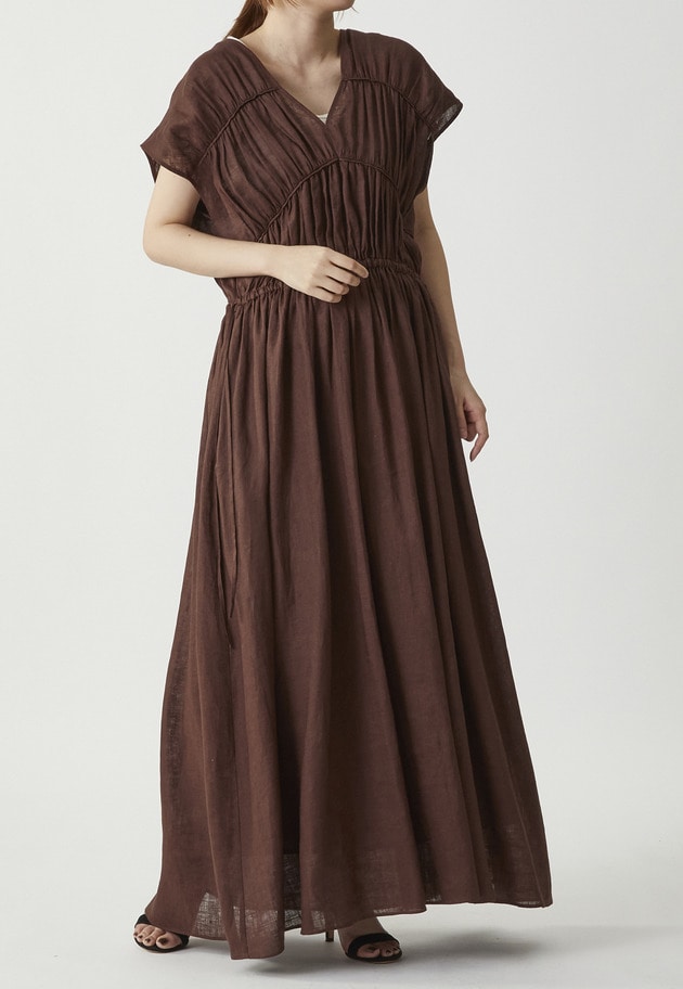 60リネンサマードレス 詳細画像 Brown 2