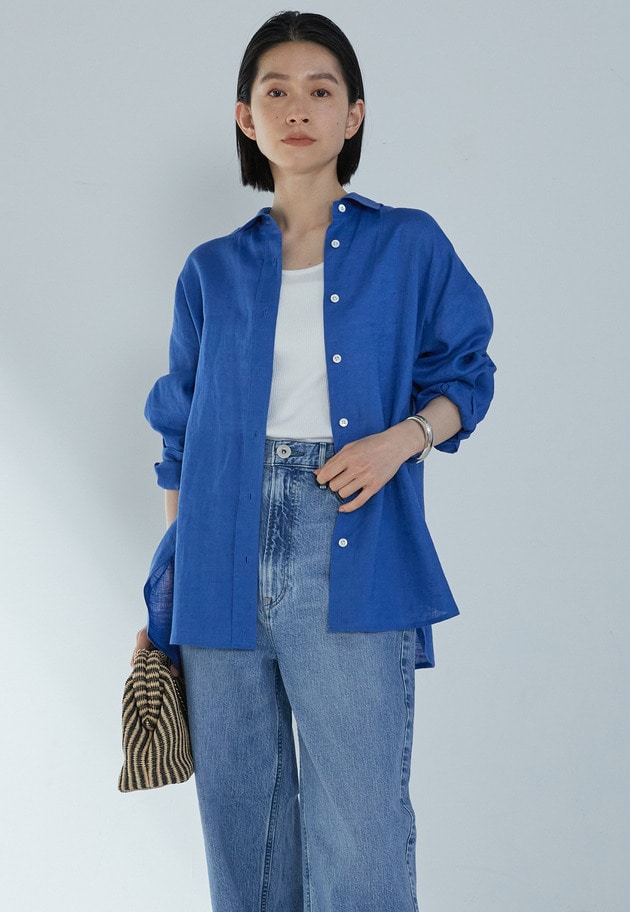 60リネンシャツ 詳細画像 Blue 4