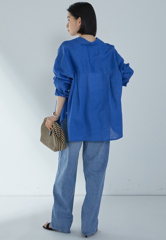 60リネンシャツ 詳細画像 Blue 6