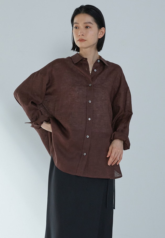 60リネンシャツ 詳細画像 Brown 1