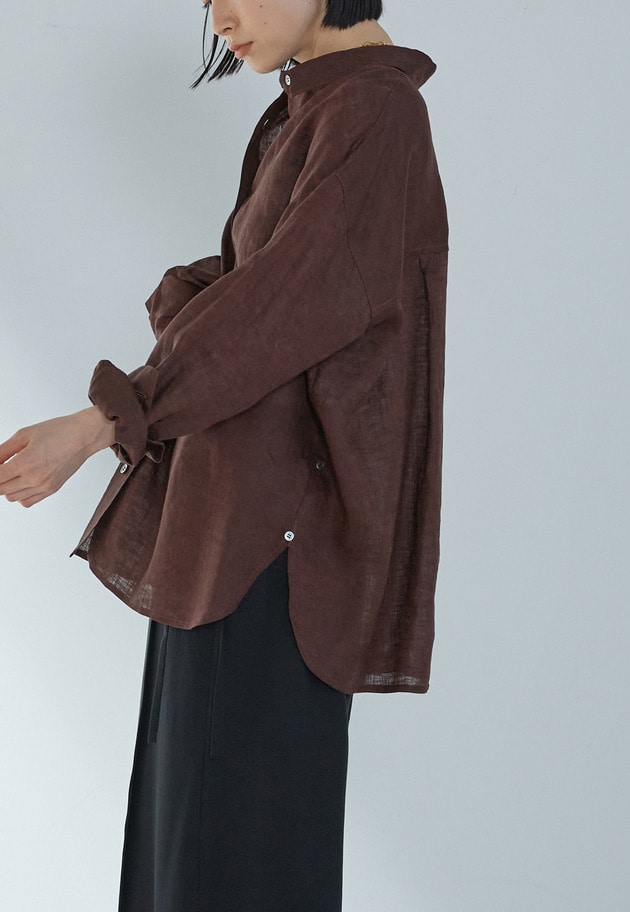 60リネンシャツ 詳細画像 Brown 3