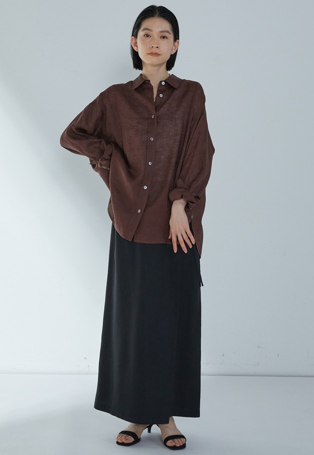 60リネンシャツ 詳細画像 Brown 4