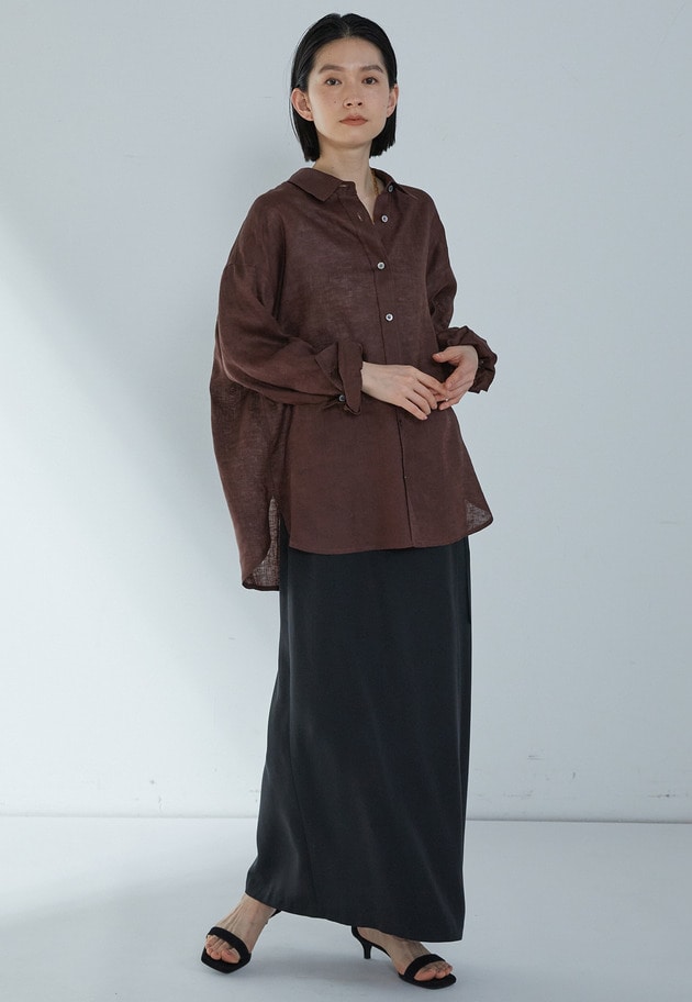60リネンシャツ 詳細画像 Brown 6