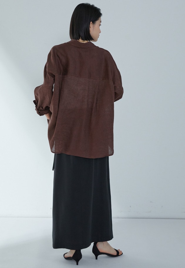 60リネンシャツ 詳細画像 Brown 7