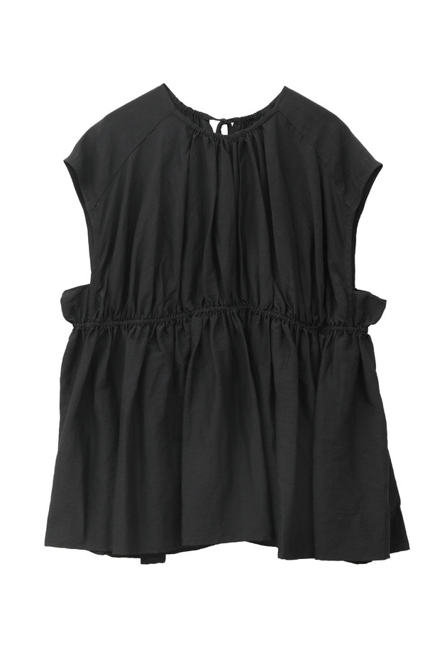 ギャザーネックブラウス 詳細画像 Black 7