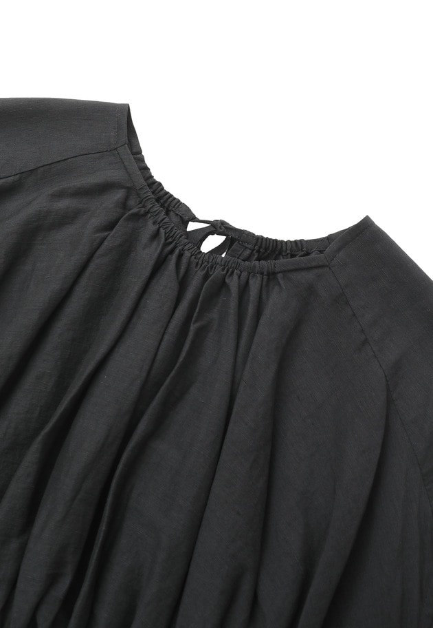 ギャザーネックブラウス 詳細画像 Black 9