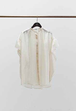 バンドカラーシアーブラウス