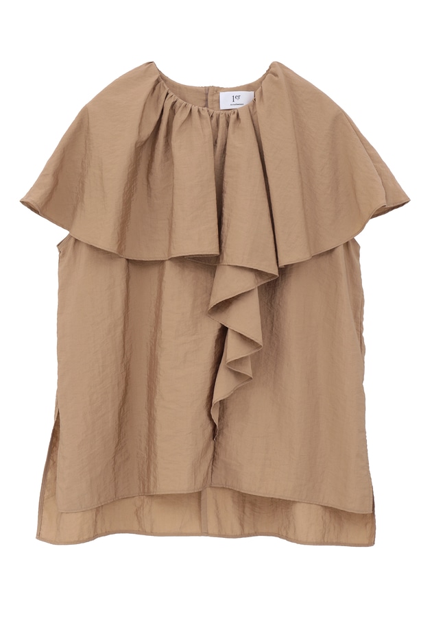 ナイロンクロスケープカラーブラウス 詳細画像 Camel 11