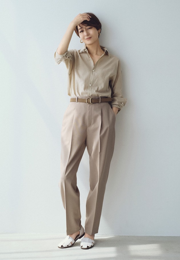 【富岡佳子×1er Arrondissement】ラミーコットンミニマルシャツ 詳細画像 Beige 3