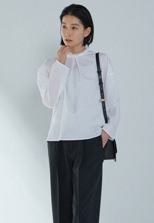 【富岡佳子×1er Arrondissement】スタンドラッフルカラーブラウス