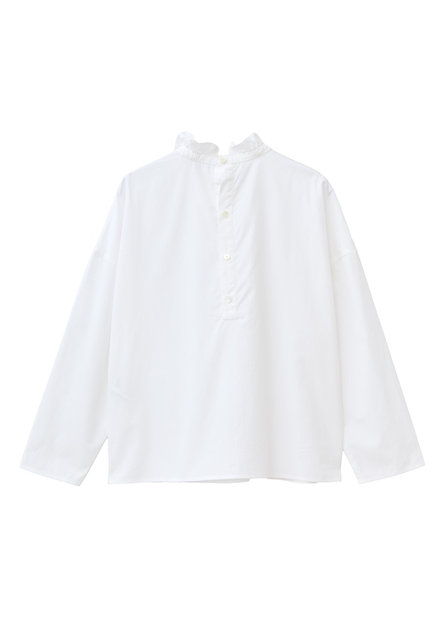 【富岡佳子×1er Arrondissement】スタンドラッフルカラーブラウス 詳細画像 Offwhite 12