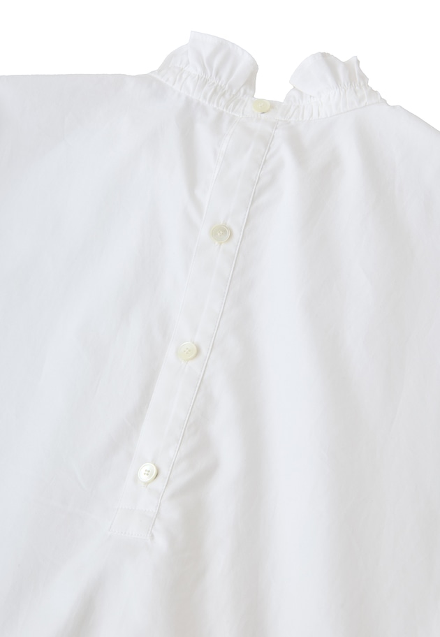 【富岡佳子×1er Arrondissement】スタンドラッフルカラーブラウス 詳細画像 Offwhite 14