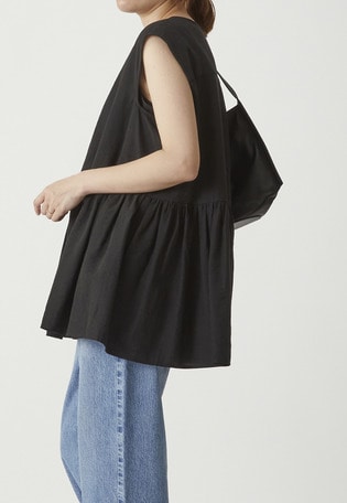 リネンレーヨンペプラムブラウス