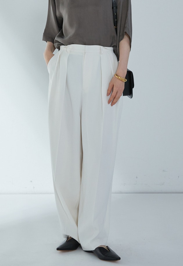 【予約】２タックツイルパンツ 詳細画像 Offwhite 3