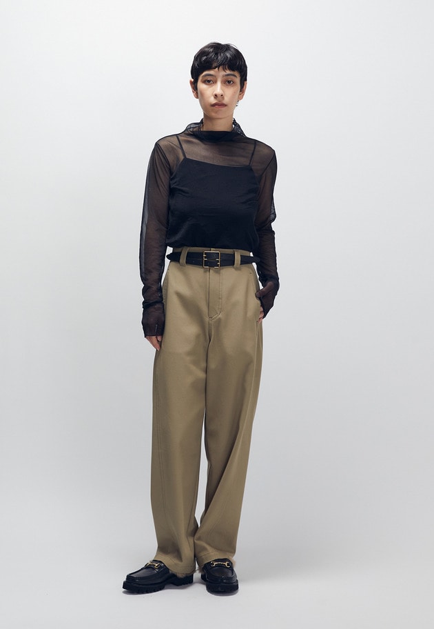 強撚コットンカーブパンツ 詳細画像 Khaki 2