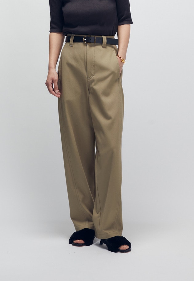 強撚コットンカーブパンツ 詳細画像 Khaki 4