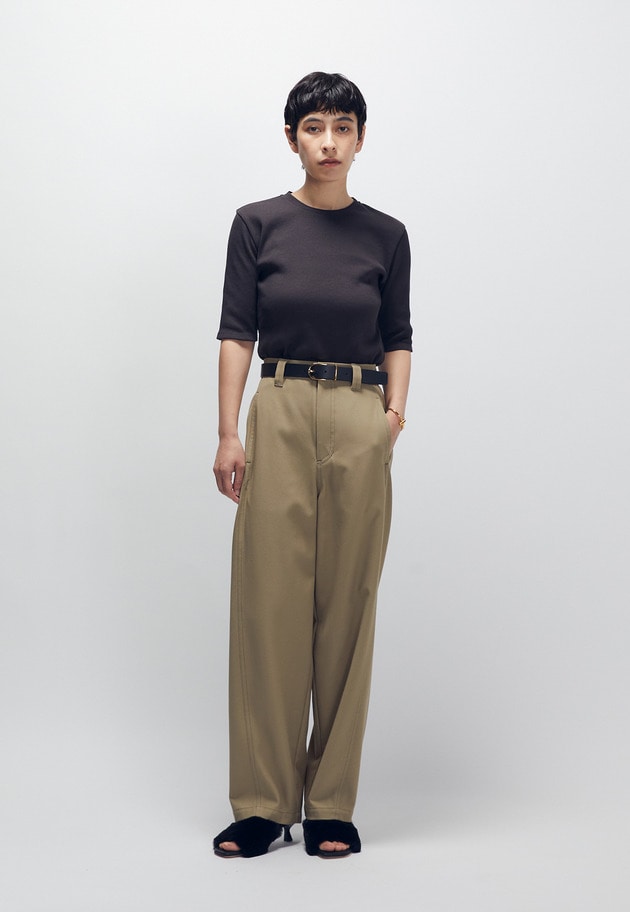 強撚コットンカーブパンツ 詳細画像 Khaki 5