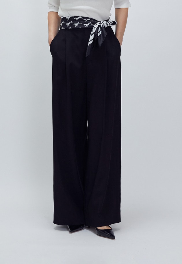 テンセルワイドパンツ 詳細画像 Black 1