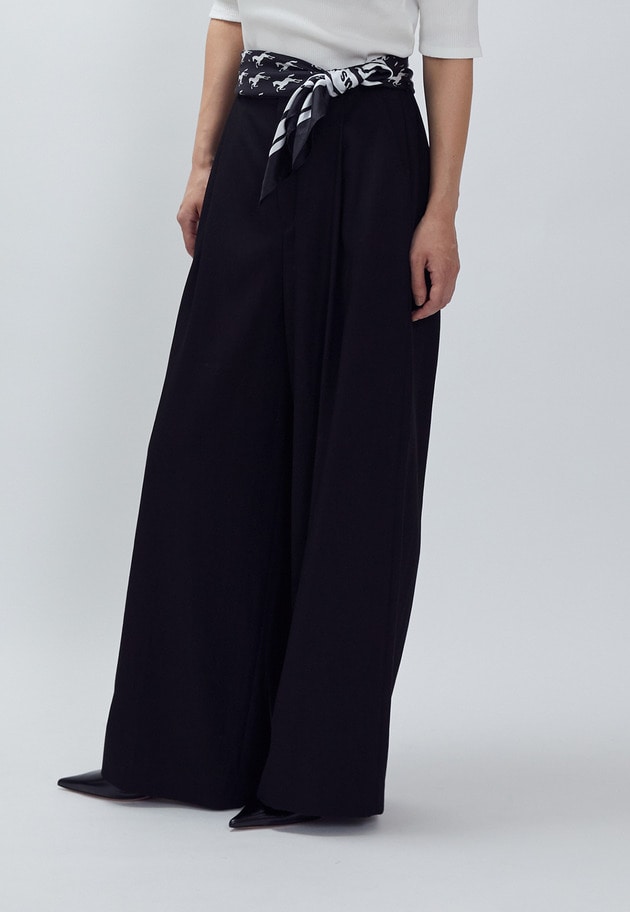 テンセルワイドパンツ 詳細画像 Black 2