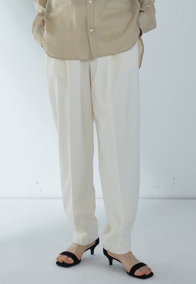 【富岡佳子×1er Arrondissement】ワンタックイージースラックス 詳細画像 Offwhite 4
