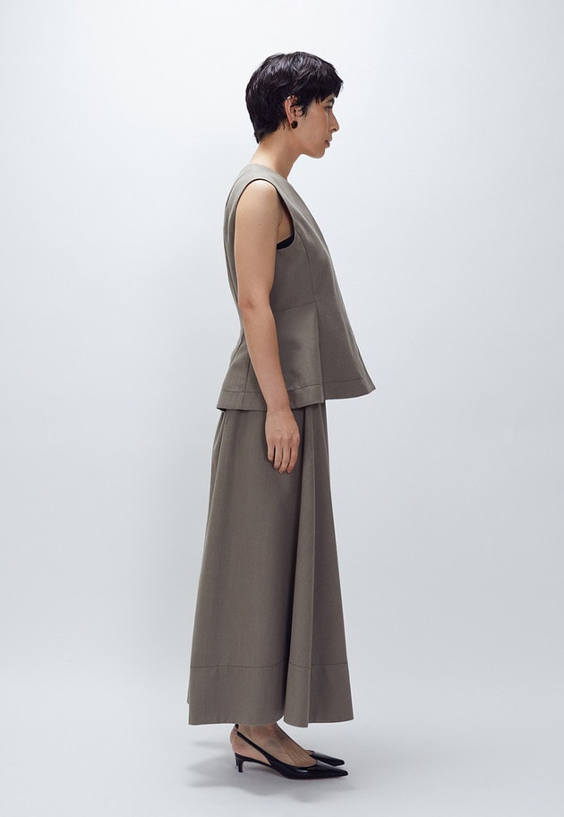 アシンメトリータックスカート 詳細画像 Brown 4