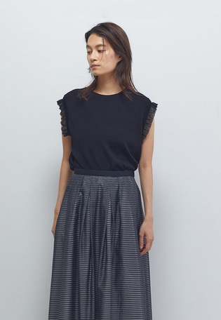 グリッターラッフルニットタンク