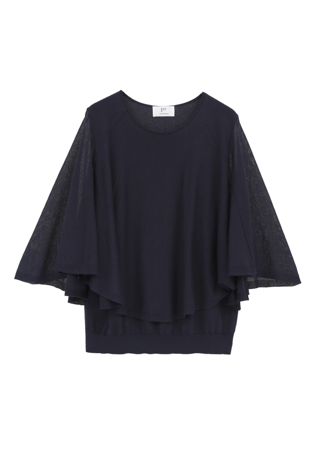 ケープレイヤードニットプルオーバー 詳細画像 Navy 11