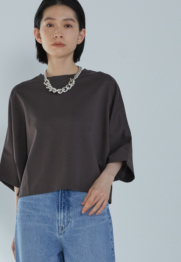 【予約】ハイゲージポンチクロップドTシャツ 詳細画像 Brown 2