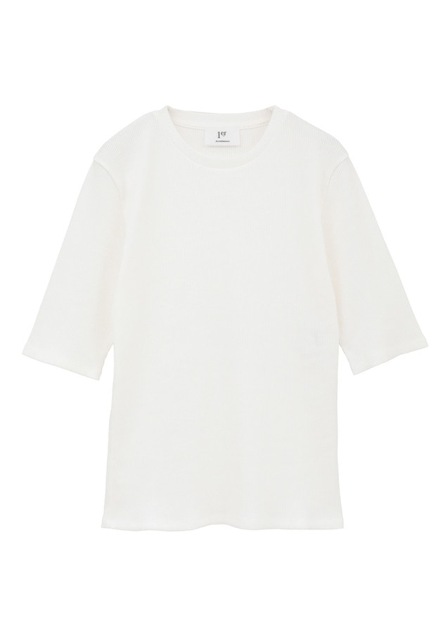 リブ５分袖Tシャツ 詳細画像 Offwhite 5