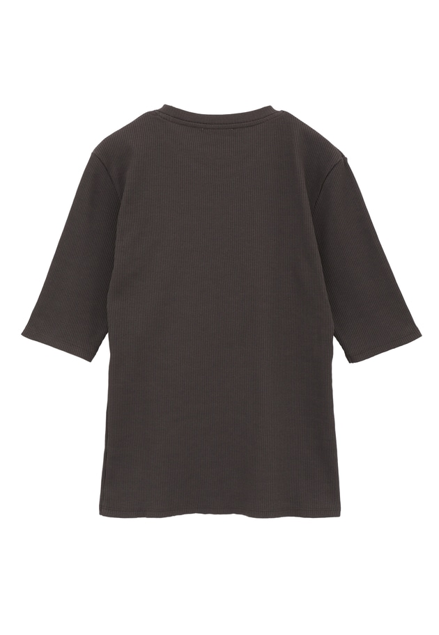 リブ５分袖Tシャツ 詳細画像 Brown 12